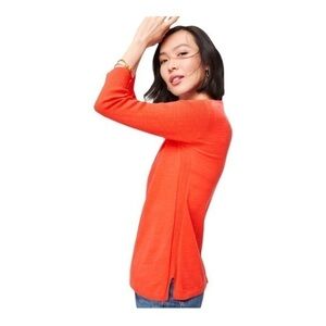 Talbots Pullover Sweater Orange Petite Large